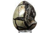 Septarian Dragon Egg Geode - Sparkly Black Crystals #356148-1